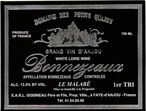Etiquette Bonnezeaux - Domaine des Petits Quarts