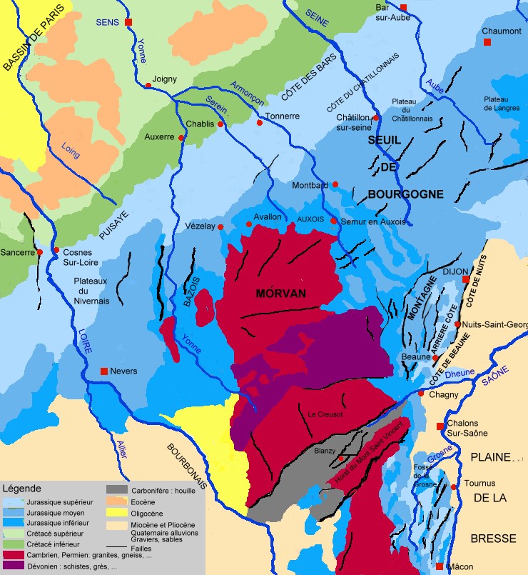 Carte Bourgone geologique - Michel CRIVELLARO