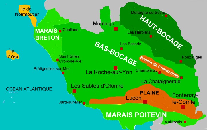 Carte géographique de la Vendée - © M.CRIVELLARO