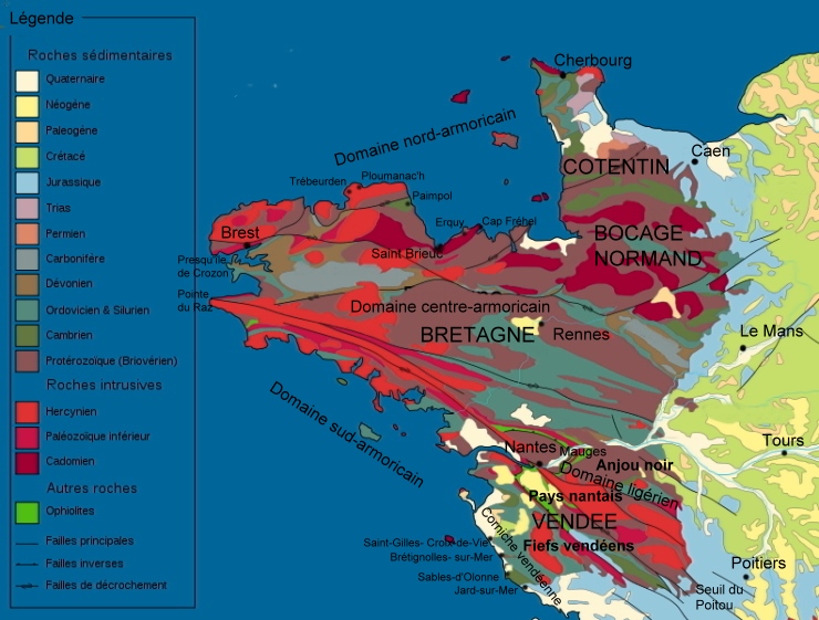 massif armoricain carte