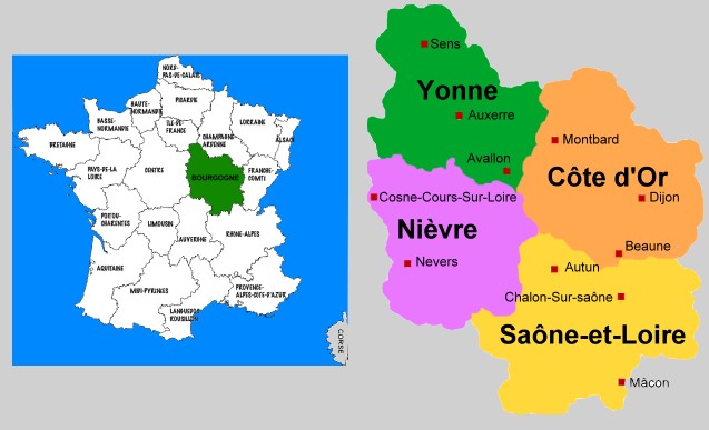 region bourgogne carte