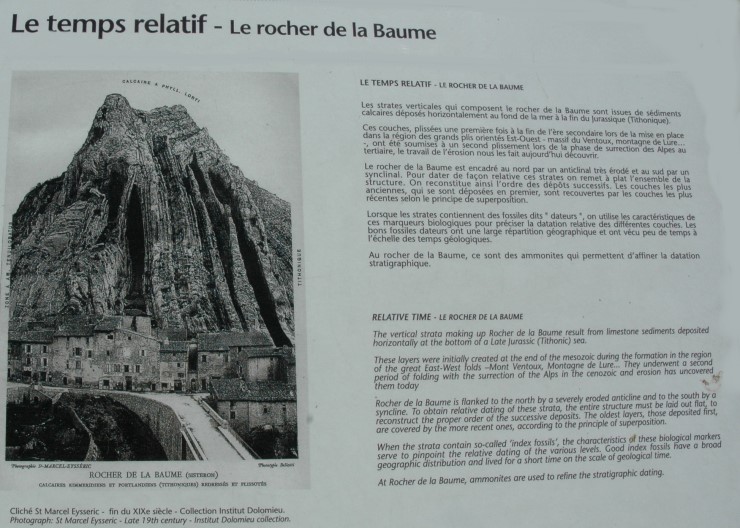 Sisteron - Panneau explicatif  Rocher de la Baume-