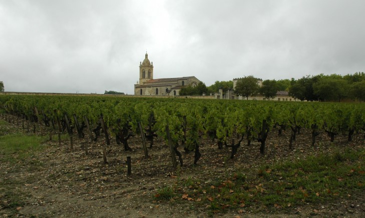 Vignes et église du village de Margaux dans le Médoc -Photo Michel CRIVELLARO