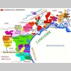 Cartes des appellations viticoles de la région Languedoc-Roussillon.