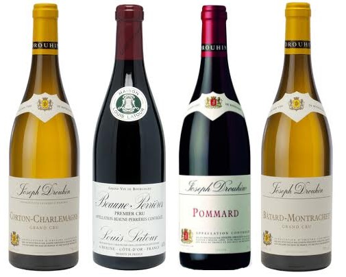Bouteilles de vins de la Côte de Beaune - Vins de la Maison Joseph Drouhin et de la Maison Louis Latour à Beaune Bouteilles de vins de la Côte de Beaune - Vins de la Maison Joseph Drouhin et de la Maison Louis Latour à Beaune