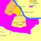 Carte dea appellations viticoles de Barsac-Cérons-Sauternes