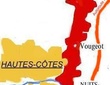 Carte des appellations viticoles Bourgogne Hautes- Côtes de Nuits.