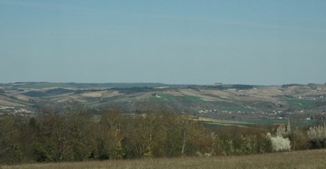 Vallée de l'Yonne . Coteaiux d'Irancy plantés de vignobles