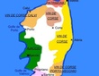 Carte des appellations viticoles de la région Corse.