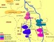 Carte des appellations viticoles de la région Auvergne