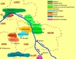 Carte des appellations viticoles de l'Orléanais et du Centre Loire.