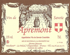 A.O.C Vin de Savoie Apremont