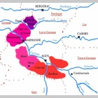 Carte des appellations viticoles du Lot et Garonne.
