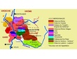 Carte des appellations viticoles des Côtes-du-Rhône méridionales.