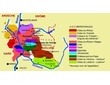 Carte des appellations viticoles des Côtes-du-Rhône méridionales.